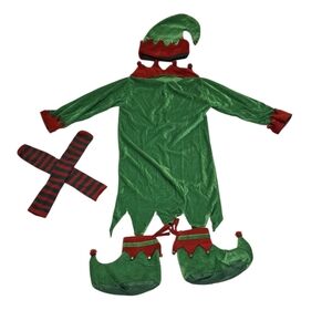 Kids Green Elf Christmas Costume